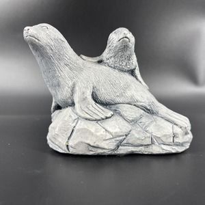 VTG Mt. St. Helen's Ash Seals Sculpture Crafted By Hand Genuine Volcanic Ash